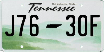 TN license plate J7630F