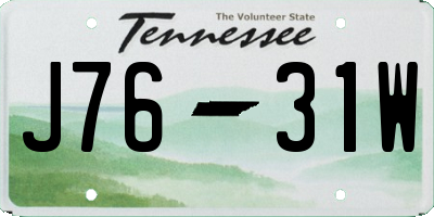 TN license plate J7631W