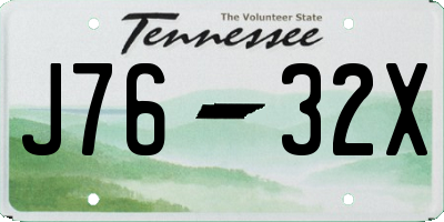 TN license plate J7632X