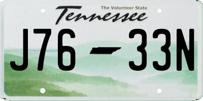TN license plate J7633N