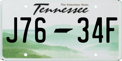 TN license plate J7634F