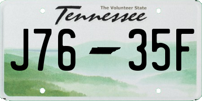 TN license plate J7635F