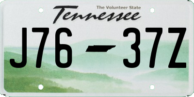 TN license plate J7637Z