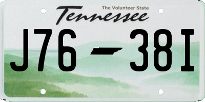 TN license plate J7638I