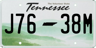 TN license plate J7638M
