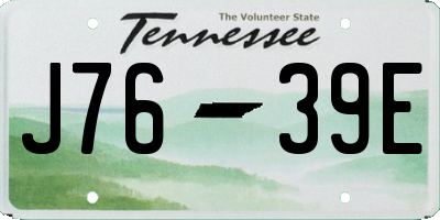 TN license plate J7639E