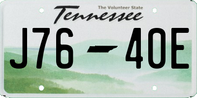 TN license plate J7640E