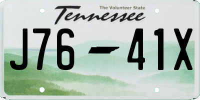 TN license plate J7641X