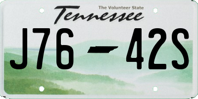 TN license plate J7642S