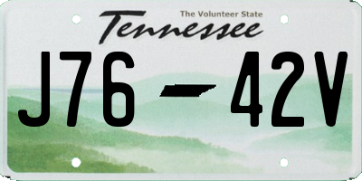 TN license plate J7642V
