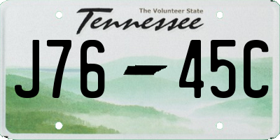 TN license plate J7645C