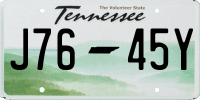 TN license plate J7645Y