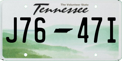 TN license plate J7647I