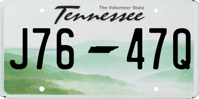 TN license plate J7647Q