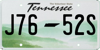 TN license plate J7652S