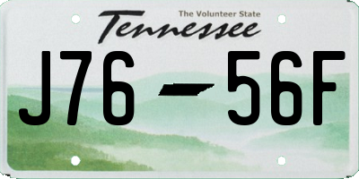 TN license plate J7656F