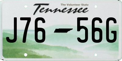 TN license plate J7656G