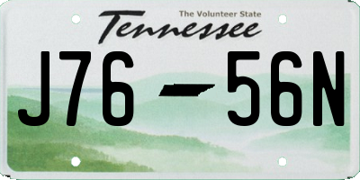TN license plate J7656N