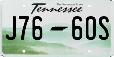 TN license plate J7660S