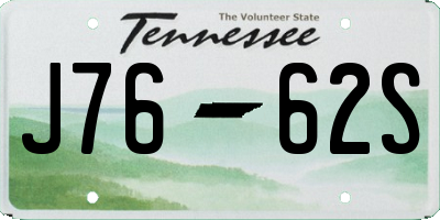 TN license plate J7662S