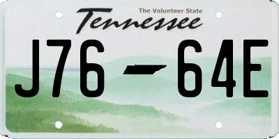 TN license plate J7664E