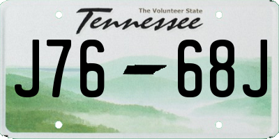 TN license plate J7668J