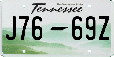 TN license plate J7669Z