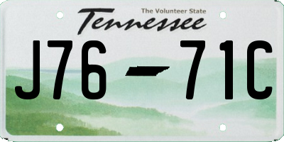 TN license plate J7671C