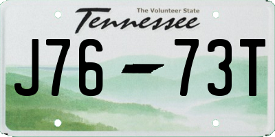 TN license plate J7673T