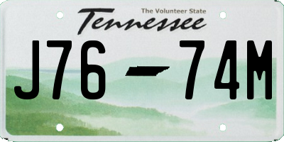 TN license plate J7674M