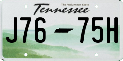 TN license plate J7675H