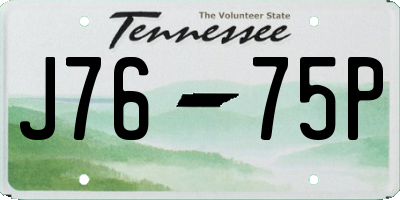 TN license plate J7675P