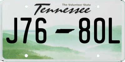 TN license plate J7680L