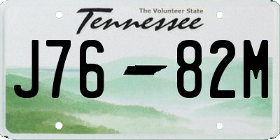 TN license plate J7682M