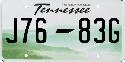 TN license plate J7683G