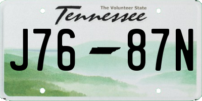 TN license plate J7687N