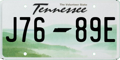 TN license plate J7689E