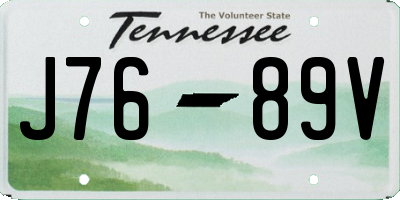 TN license plate J7689V