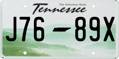 TN license plate J7689X
