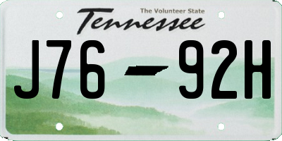 TN license plate J7692H