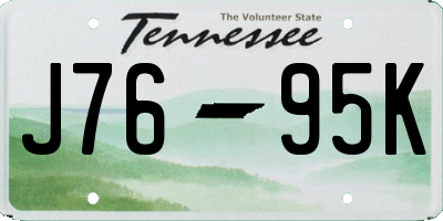 TN license plate J7695K