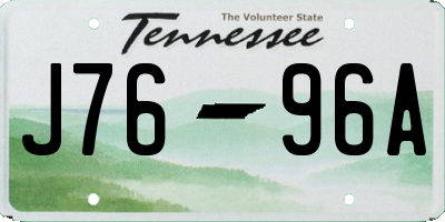 TN license plate J7696A