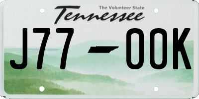 TN license plate J7700K