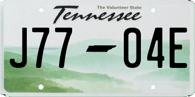 TN license plate J7704E