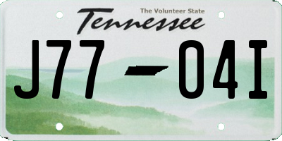 TN license plate J7704I