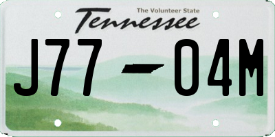 TN license plate J7704M