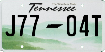 TN license plate J7704T