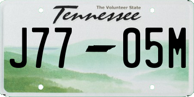 TN license plate J7705M