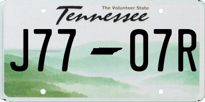 TN license plate J7707R
