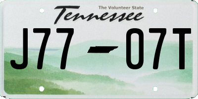 TN license plate J7707T